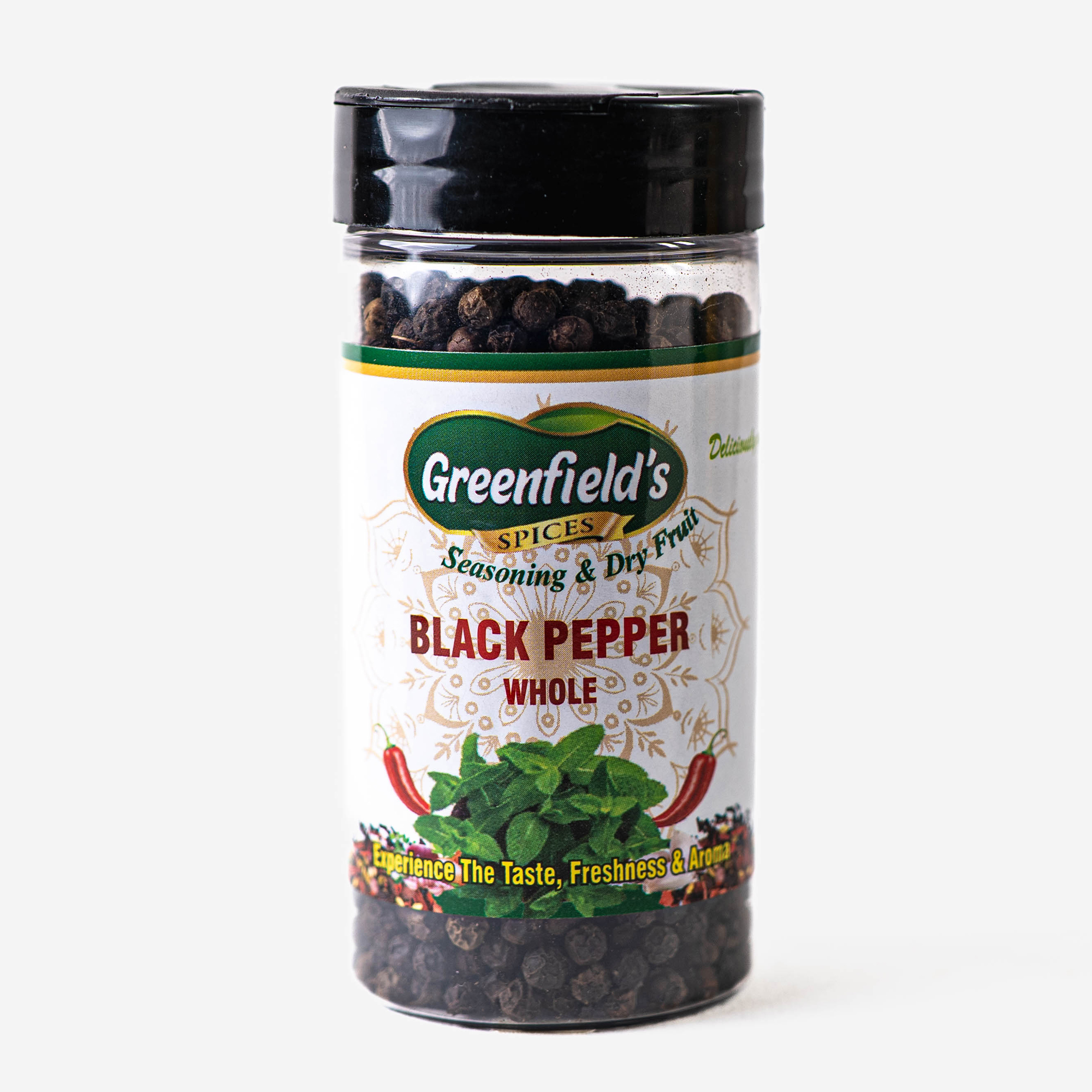 Black Pepper bottle on white background